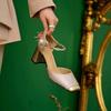 Nuovo Stile Cinese, Scarpe Ricamate, Scarpe su Misura Grezze, da Donna, Nuovo Stile Estivo, Scarpe da Banchetto, Sandali con Tacco Alto