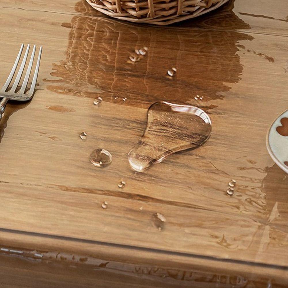 Практична водонепроникна ПВХ скатертина Європейський стиль Маслостійкий килимок для столу Прозорий настільний доріжка з мереживною вишивкою для журнального столика
