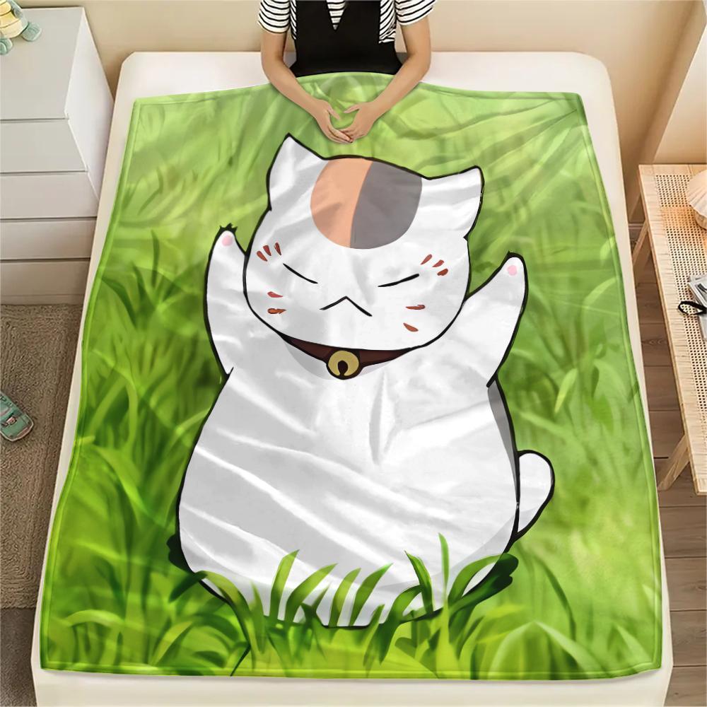 

1PC Nyanko Sensei Print Flannel Blanket, High quality All Seasons, Home Decor, Warmth and Comfort, Perfect for Christmas Gifts 80cm x 120cm