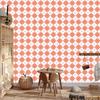 Wallpaper Basic Retro Check Coral, White, and Light Gray 50x1000