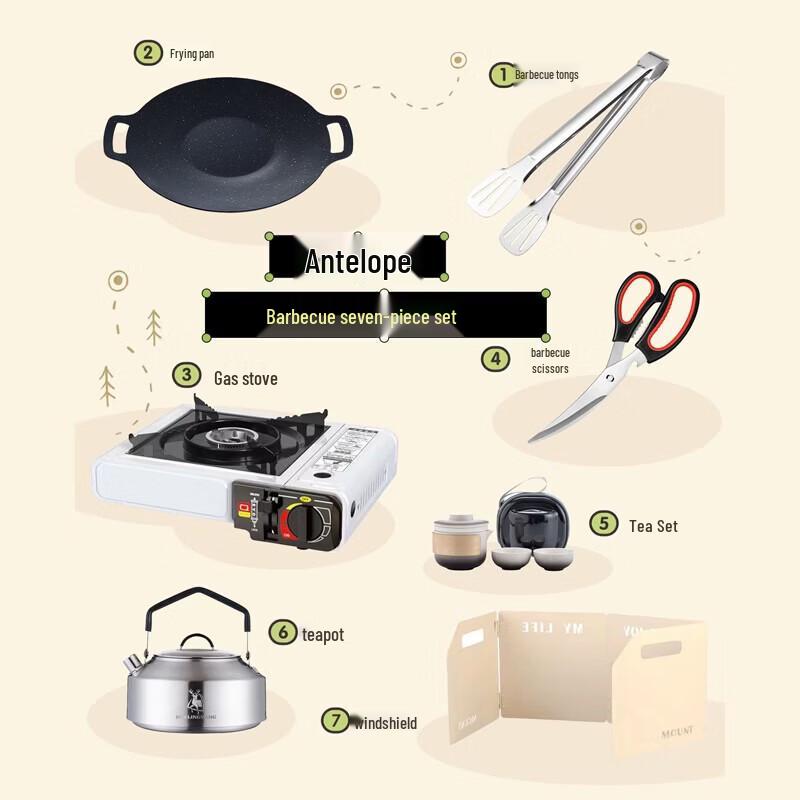 Hui Ling Yang 7-Piece BBQ Tool Set