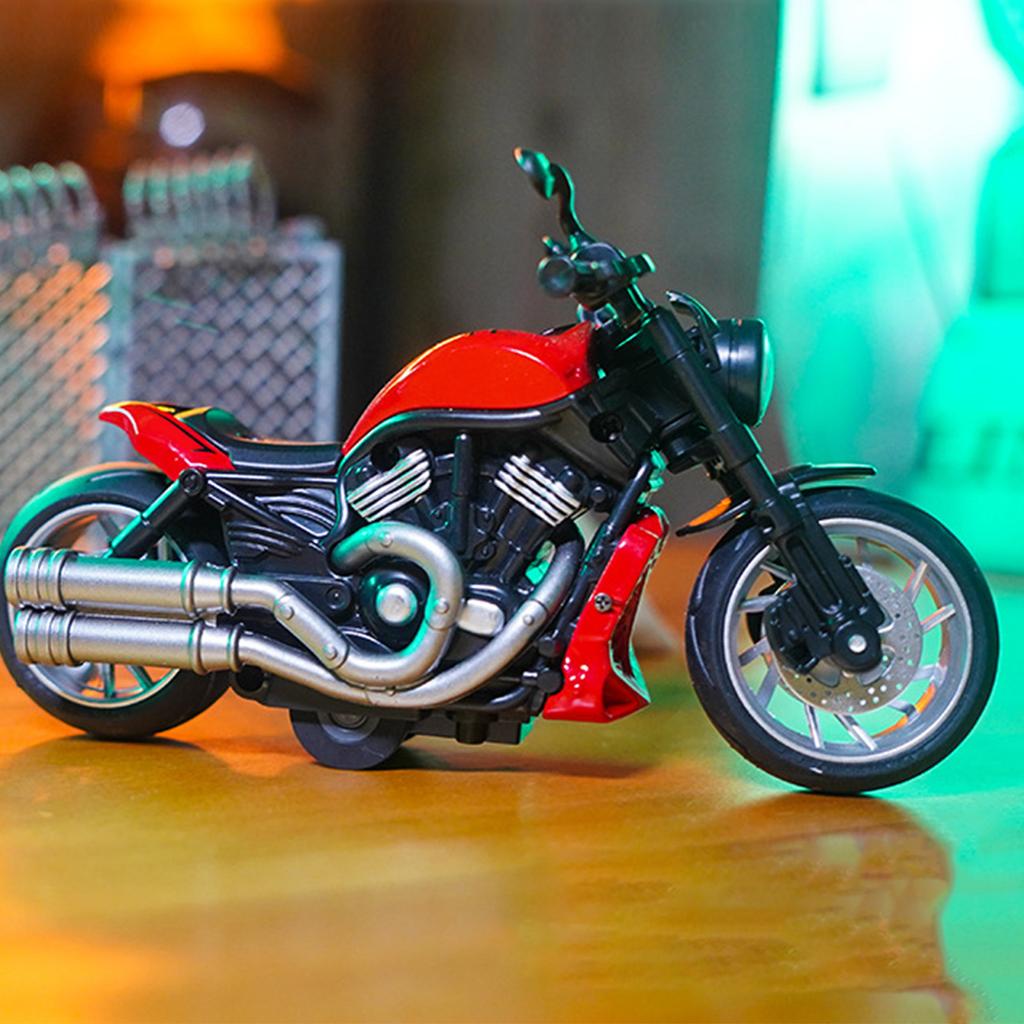 1: 12 Scale Pull Back Motorcycle Toy with Music Light Alloy Motorcycle Model for Boys Girls