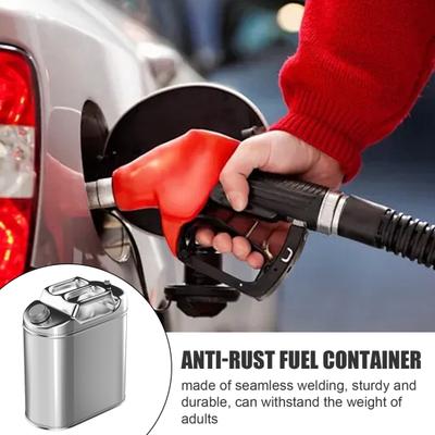 5L/10L Metal Fuel Container Stainless Steel Gas Can with Handle Leak-Proof Fuel Tank for Trucks Cars Motorcycle Equipment