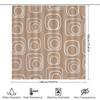 Modern Square Print Shower Curtain With White Rings For Bathroom Decor Beige Color (#2)