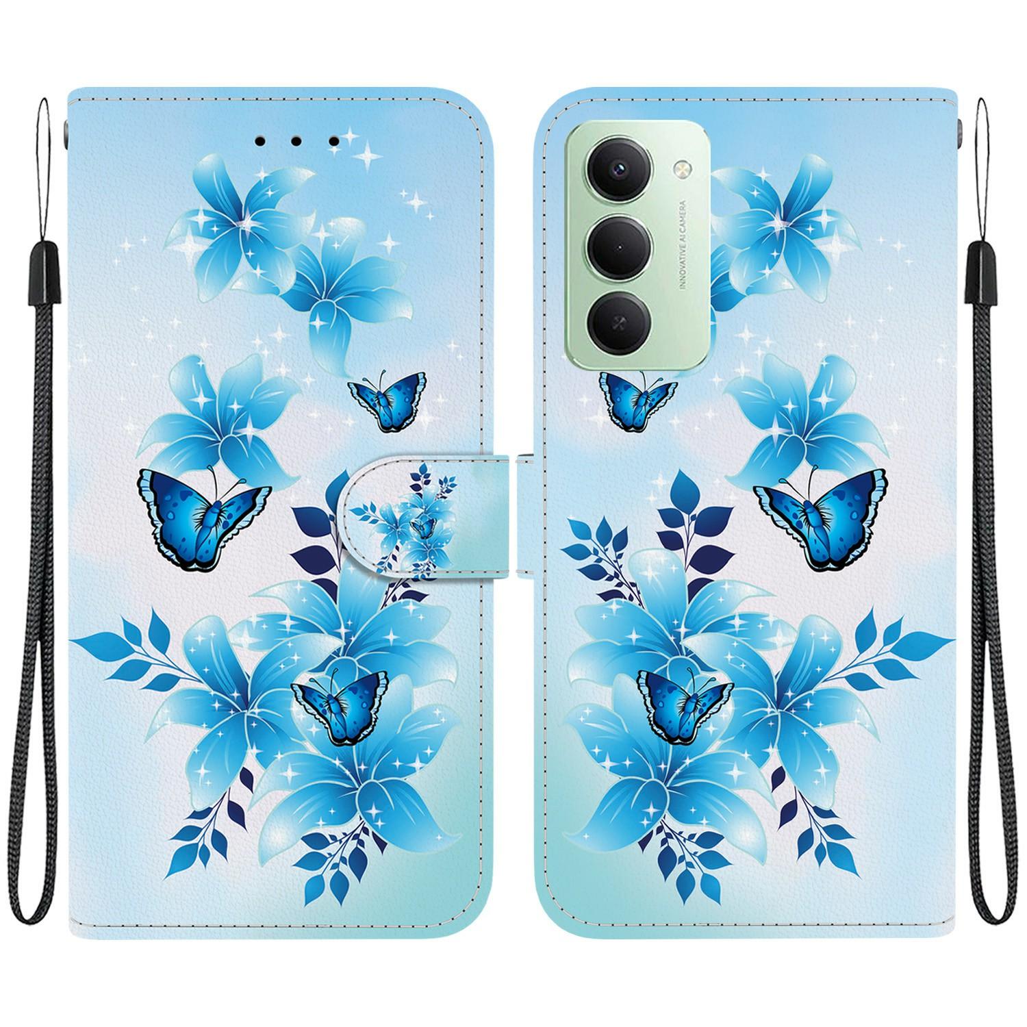 

Для Xiaomi Redmi 15 4G (Європа) (171мм) Шкіряний гаманець-чохол для телефону з принтом та шнурком