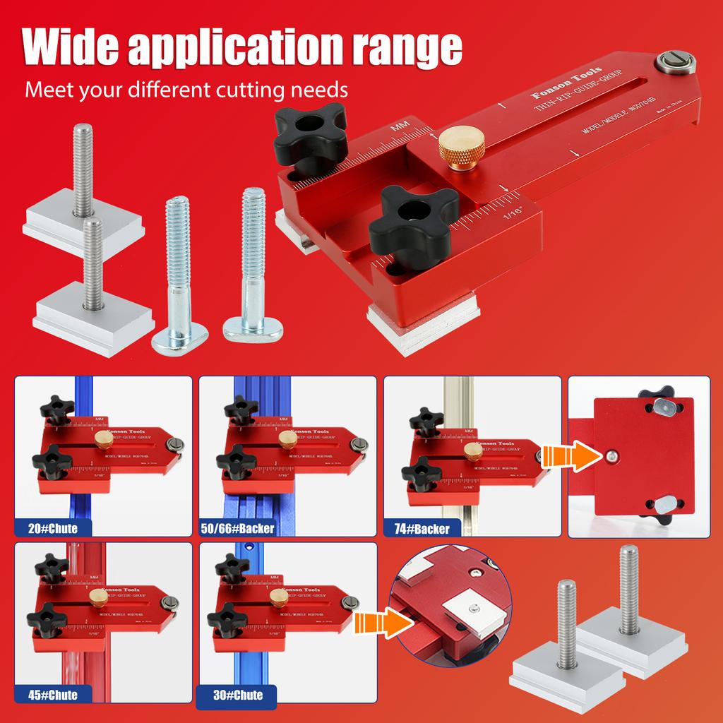 Woodworking Thin Rift Table Saw Jig Aluminum Sheet Cutting Guide Tool Precise Contour Module Board Slice Positioner