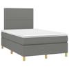 Vidaxl Kontinentalbett Mit Matratze, Dunkelgrau, 120X190Cm Stoff