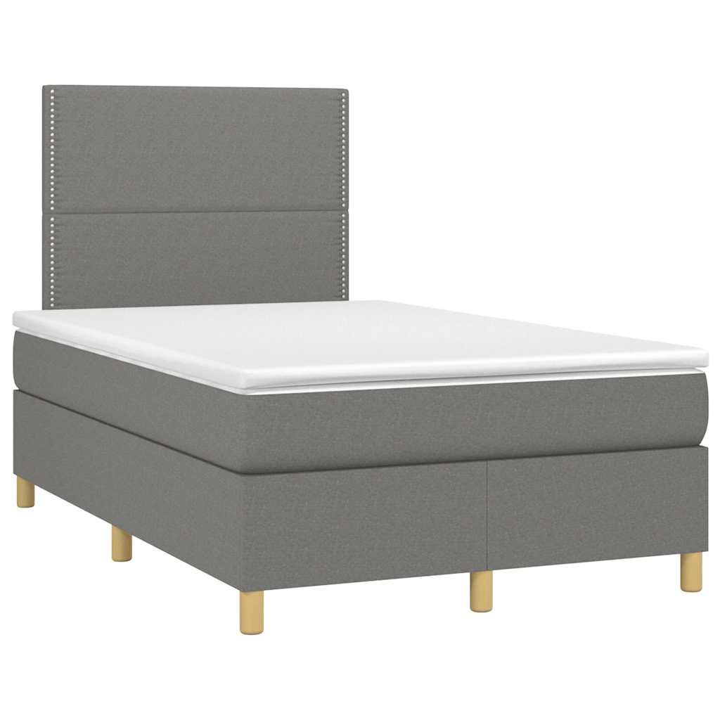 Vidaxl Kontinentalbett Mit Matratze, Dunkelgrau, 120X190Cm Stoff