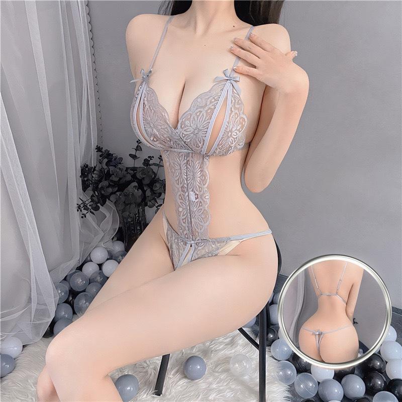 Lace black sexy one-piece suspender lingerie women's free open-file temptation hollow perspective thin suit