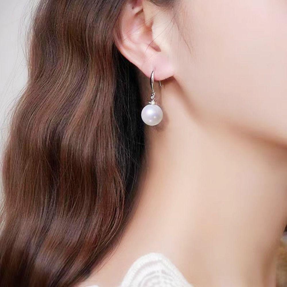 Shell Beads Long Earrings Simulation Freshwater Pearl Ear Hook Simple Drop Earrings  Female