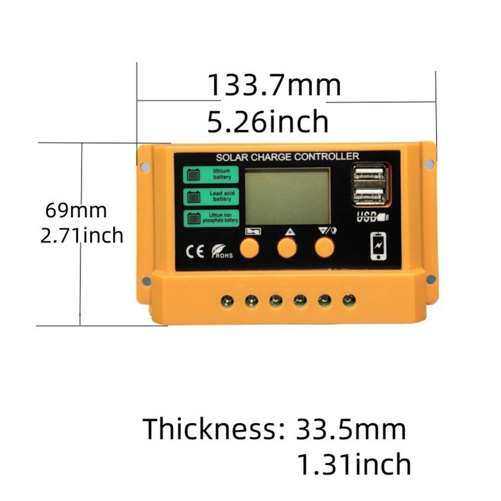 Intelligentes LCD-Display Solarmodul Batterieregler 12V 24V 20A Tragbares Zubehör für effizientes Energiemanagement