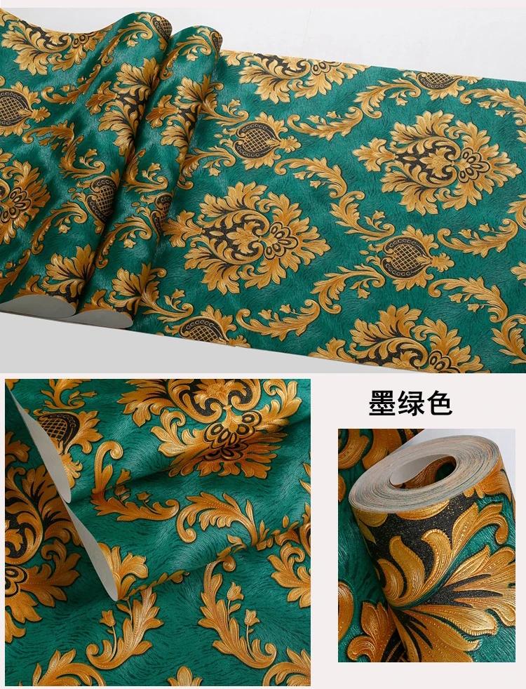 

3D Роскошные Европейские Обои el Ресторан KTV Бар Гостиная Ретро Стиль 3D Обои с Большими Цветами домашний декор 53cmx9.5m