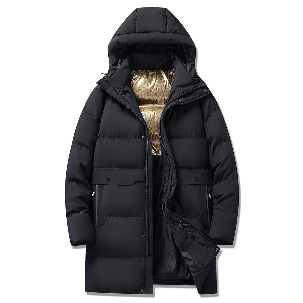 

Осень и Зима Мужская Хлопковая Куртка Средней Длины с Капюшоном и Козырьком для Лыж, Походов, Теплая, Большого Размера, Длинный Лыжный Костюм XL