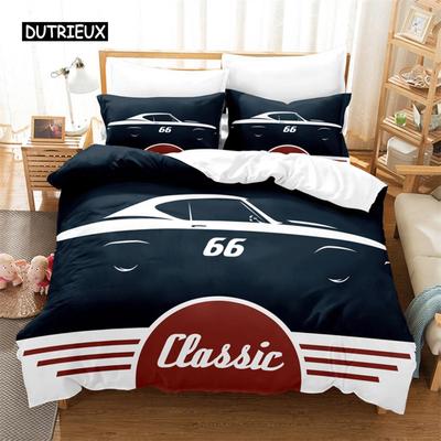 Ensemble de Literie Voiture de Sport Dessin Animé Housse de Couette Ensemble de Literie 3d Impression Numérique Linge de Lit Taille Queen Ensemble de Literie Design Tendance