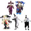 Western Clown Figurine Doll with Ceramic Body and Iron Base Poseable Limb For Halloween Christmas Party Decoration Harlequin Dol