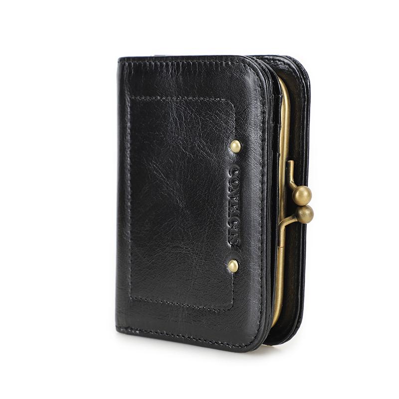 

Новый женский кошелек FRID из натуральной кожи, короткий кожаный кошелек с карманом для монет, женские летние тонкие карманные кошельки для женщин чёрный