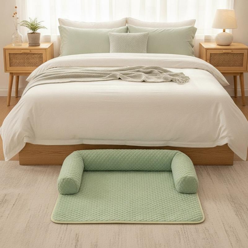 Hunde Zubehör Atmungsaktive Hundekühlmatte Rutschfest Bequeme Haustier Schlafmatte Mit Kissen Abnehmbar Katzen Kaltbett Matte Schlafzimmer