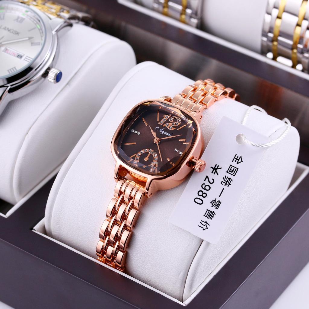 2024 Women's Trendy Square Dial Quartz Watch - Fashionable, Waterproof, Versatile