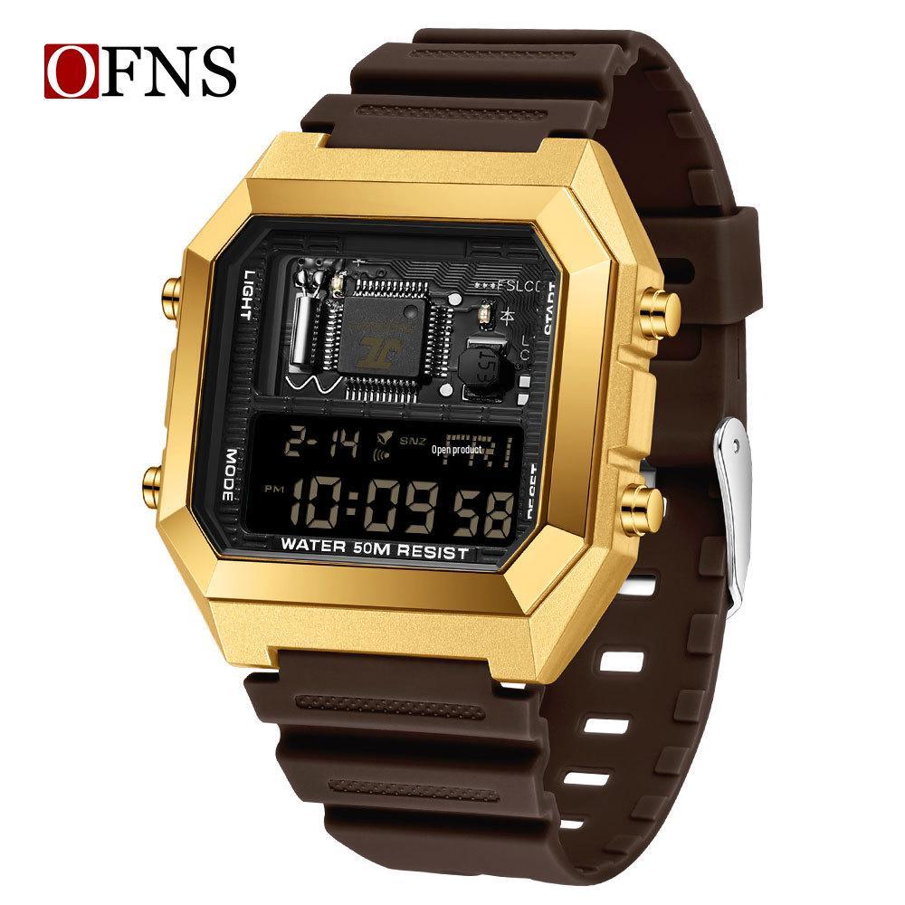 SANDA Dual-Time Multifunction Student Sports Watch - Square, Waterproof, Electronic