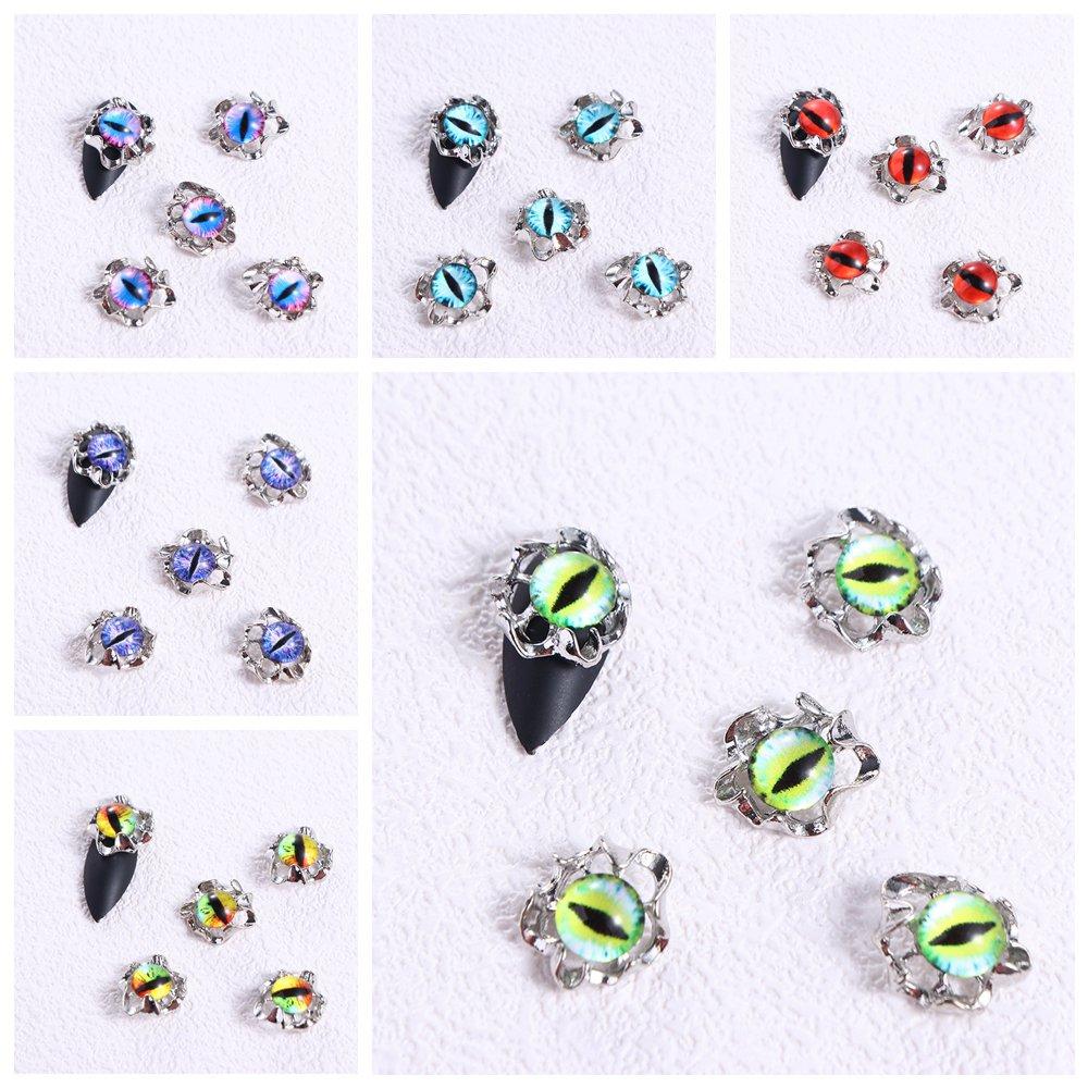 5Pcs/set Nail Supplies Halloween Demon Nail Decorations Manicure Ornaments Halloween Demon Nail Accessories