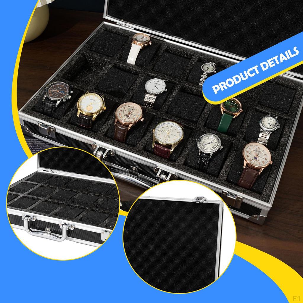 Watch Case Display with Handle Buckle Organizer Luxury Box Carry for Friends