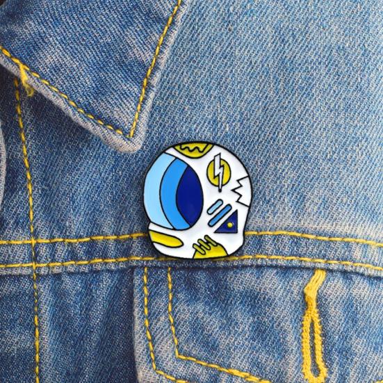 

Cartoon Fantasy Astronaut Helmet Enamel Brooch Pin Denim Backpack Badge Decor