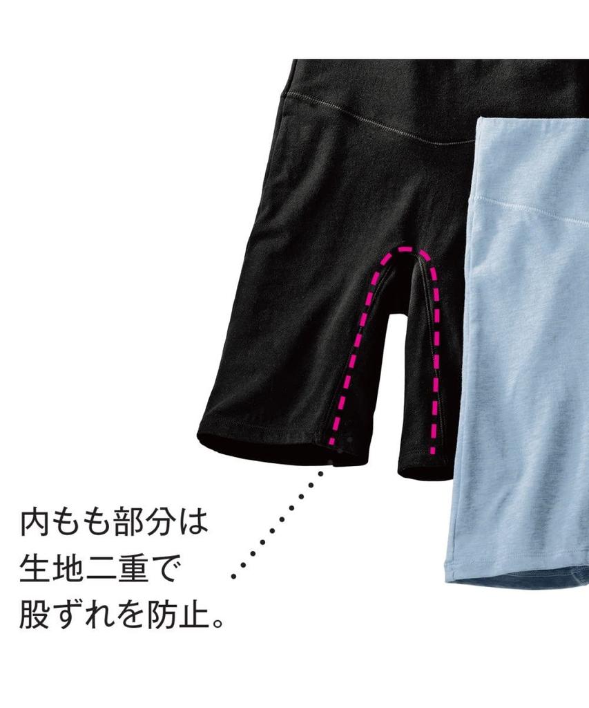 set of large cotton prevents comfortable around the 5L [Nissen] Shorts, long, 3/4 length, 3, women's, size, deep-fitting, high-waisted, blend,
