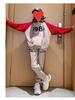 2024 Girls' Korean Casual Spring/Autumn Suit: Letter Sweatshirt & Striped Pants for Kids