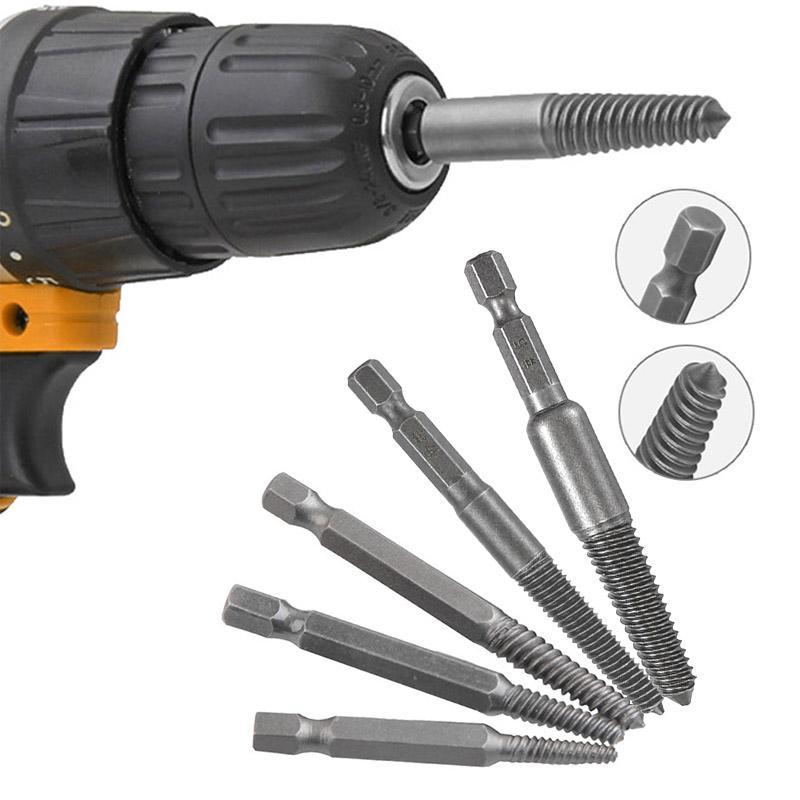 5/6Pcs Set Broken Bolt Extractor Set Electric Screw Remover With Center Drill Bits For Easy Thread Removal Tool Set