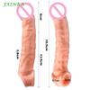 FXI 14-27cm Realistic  Sleeve Extender  Sleeve Dick Enlargement Delay Ejaculation Reusable Condom Men Sex Toys