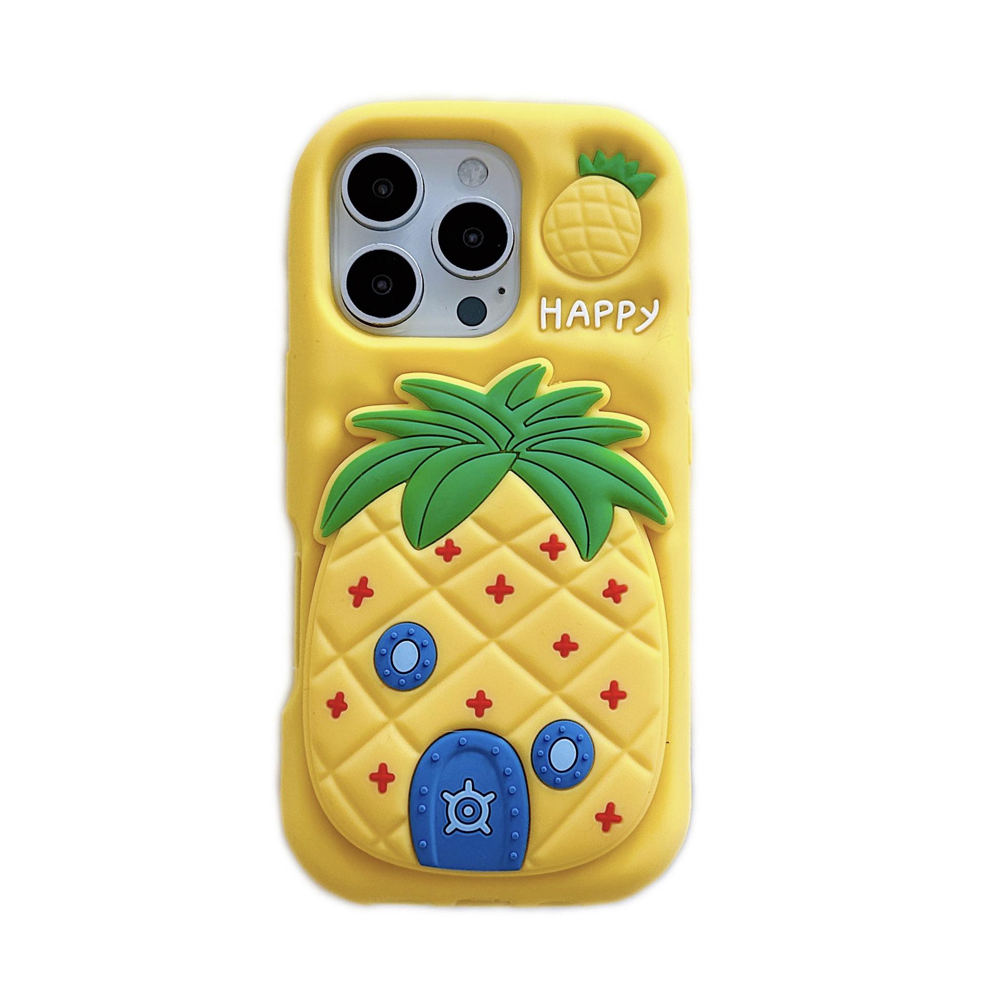 

Совместимый 3D чехол-ананас для Apple iPhone 17 Pro Max - Ударопрочный для моделей iPhone 13/14/15/16/17. iPhone 14 Pro Max/15 Pro Max