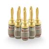 Nakamichi FanLock Excel Series 24k Gold-Plated Banana Plugs, 10-18 AWG, 4mm, Speaker Amp Hi-Fi AV Receiver Quick Connectors, 8 Pcs (4 Pairs)