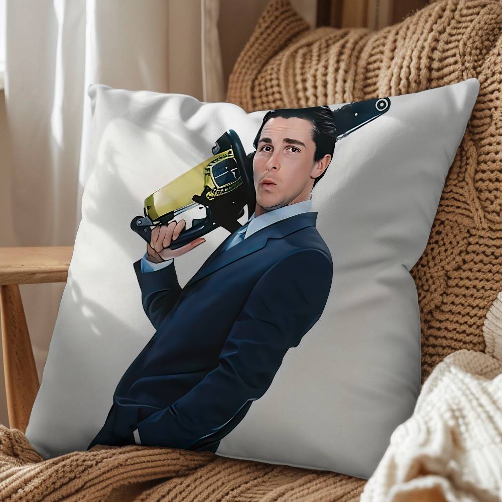 

Rubber Man Christian Bale Pillow Case Sofa Living Room Bedroom Headboard Backrest Cushion Square Cushion Nap Time 45x45 cm
