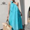 Imbracaminte de calatorie Rochie de plaja Super Zana Temperament Bretele fara spate Rochie lunga de vacanta pe litoral pentru femeie