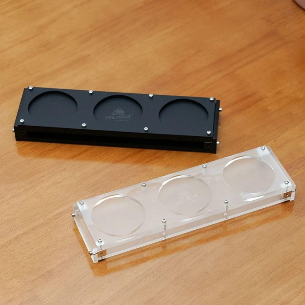 Double-Layer Camping Cup Holder 3-Slots Drinks Serving Board Portable Water Cup Shelf Tray  Picnic