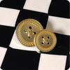 10pcs Golden Metal Button Clothing Pants Bag DIY Craft High-Grade Decorative Hollow Out Round Buttons Accessories
