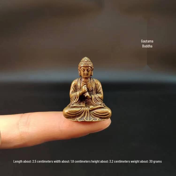 Mini Shakyamuni Buddha Guanyin Pendant - Solid Brass Buddha Statue Ornament
