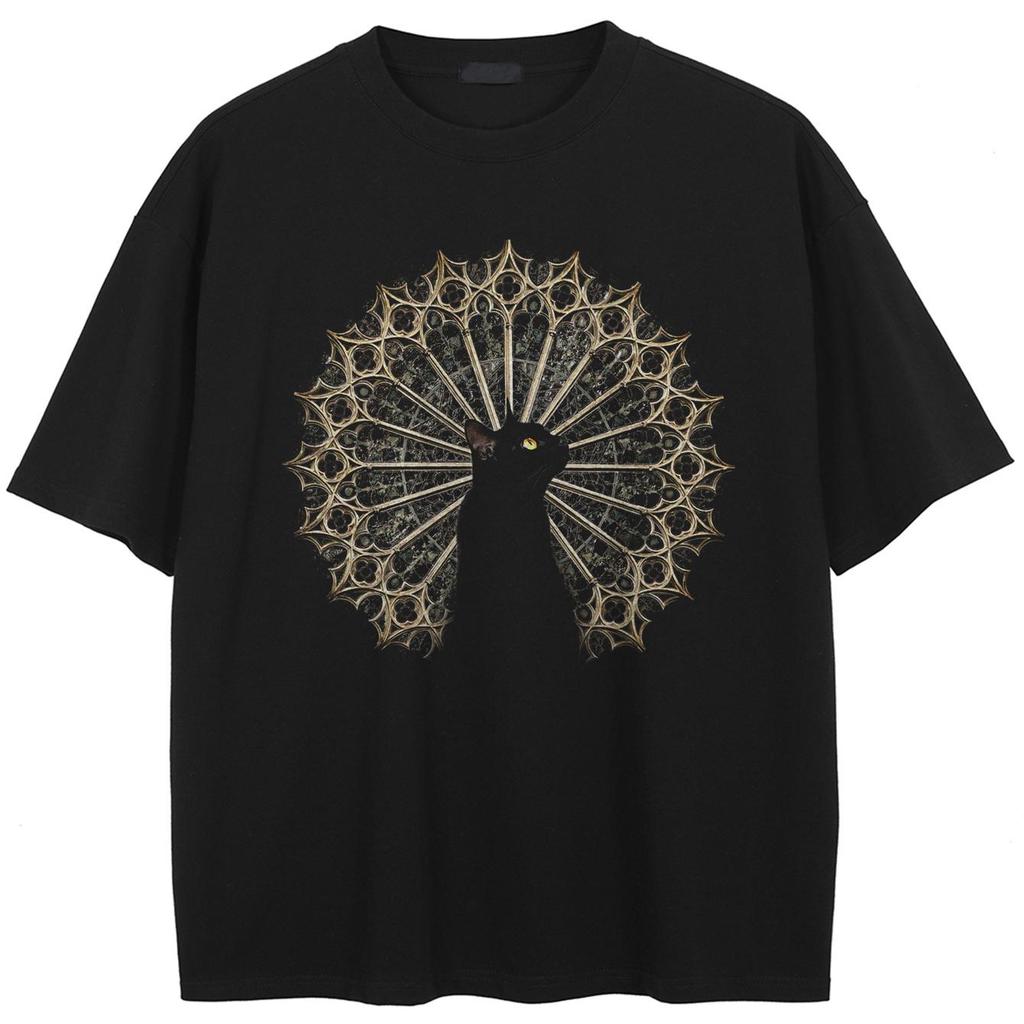 Streetwear Devout Church Cat T-Shirt QUARTER 24