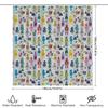 Cute Robot Shower Curtain Funny Space Kids Bathroom Decor Set Waterproof Fabric Modern Pattern Washable Home Textile
