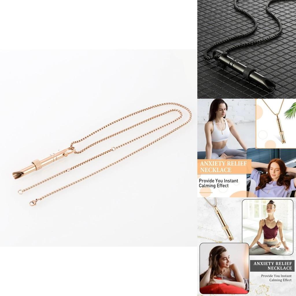 Stylish Stainless Steel Necklace Meditation Mindfulness Pendant Relieves Stress Breath Control