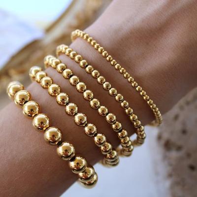 MHS.SUN Pulseras de Acero Inoxidable Elástico de Tendencia Color Oro Plata 2MM 5MM 8MM Pulsera Apilada de Bolas con Cuentas Para Mujeres Hombres Joyería