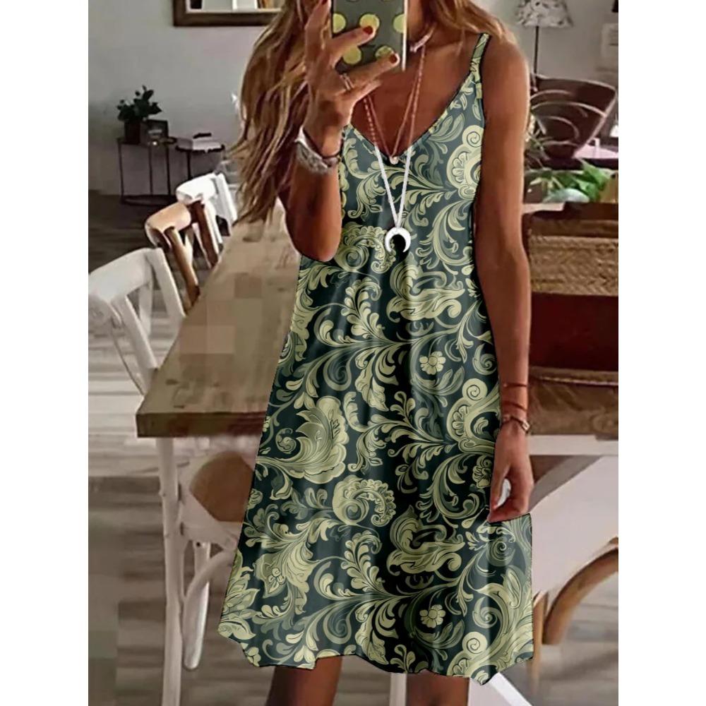 Robe débardeur élégante pour femme, nouvelle collection printemps-été avec imprimé