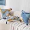 Morandi Color Tufted Pillow Case Ins Style Printed Tassel Pillow Living Room Sofa Cushion Cover Simple Waist Pillow