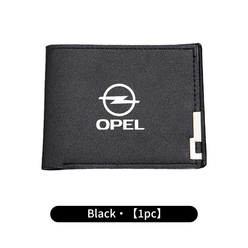 New Fashion Business Wallet Leather Car Logo Card Holder Men Coin Purse For Opel Zafira Meriva Mokka Grandland Antara Ampera