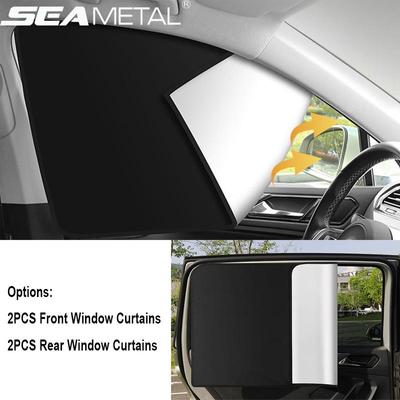 2 Stück Auto-Sonnenschutz, vollständiger Schattierungsstoff, magnetischer Vorhang, Auto-Seitenfenster-Sonnenblende, Sommerschutz für Autozubehör