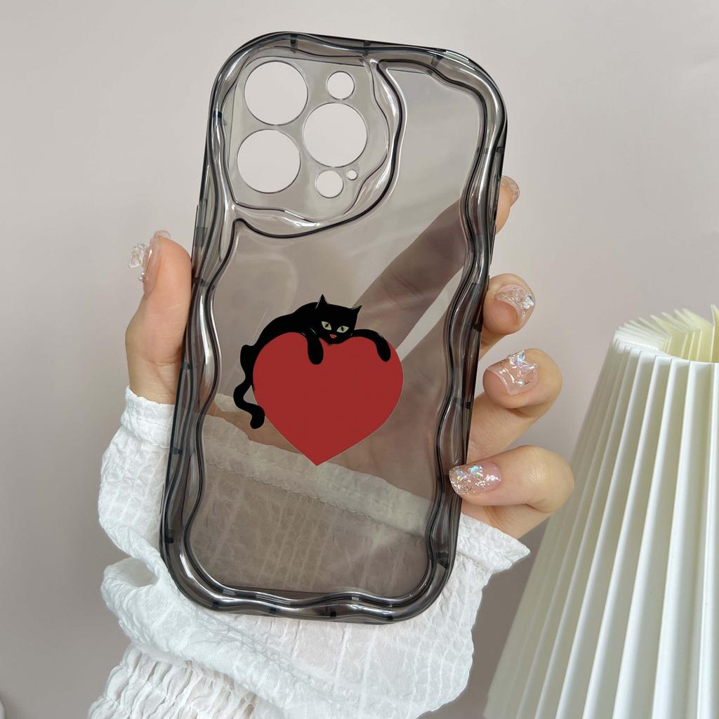 LZ8 Cartoon Cat Cute Art Clear Soft Wave Phone Cases for iPhone 15 13 Pro Max 12 Mini 14 8 Plus XS Max XR 6 Protection Back Cover