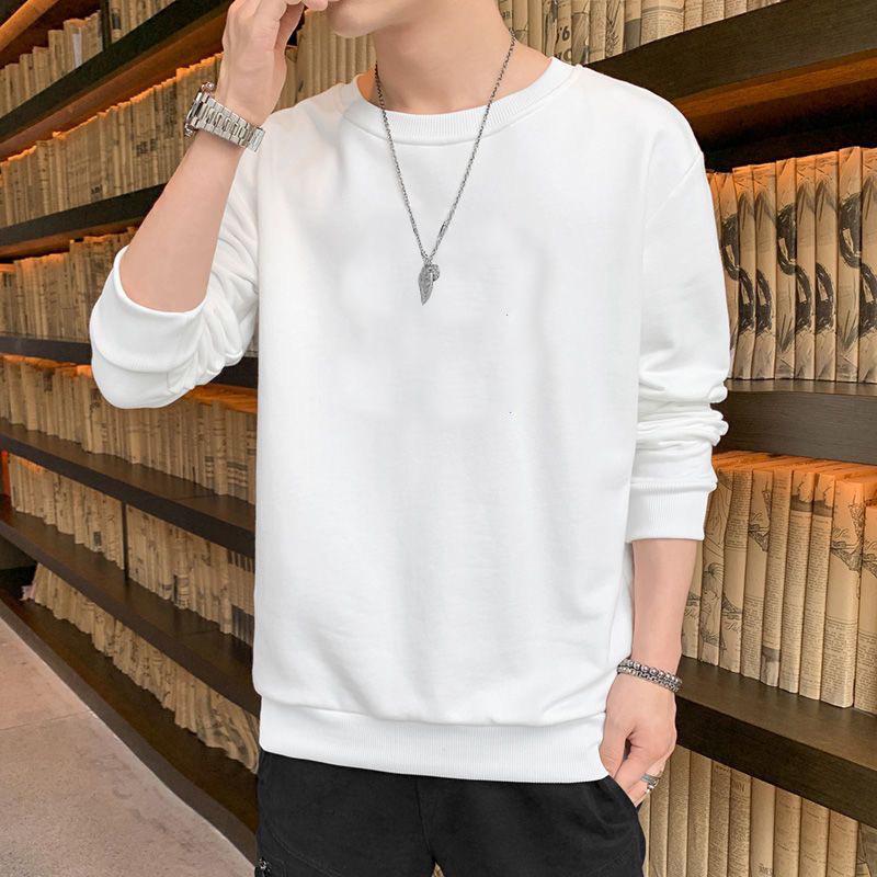 Men's Korean-Style Casual Printed Sweatshirt - Round Neck, Loose Fit, Versatile for Spring and Autumn