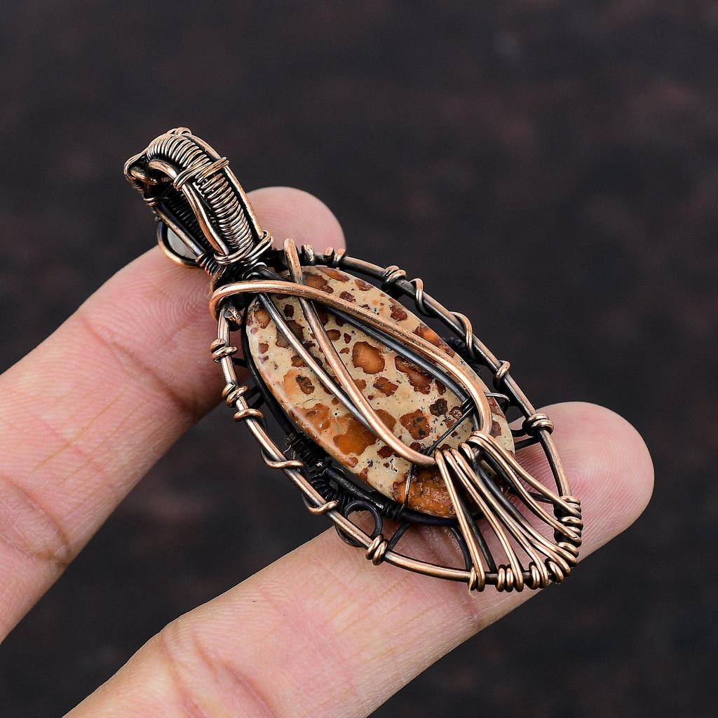 Böses Auge Asteroid Jaspis Anhänger Kupferdraht gewickelter Anhänger Handgefertigter Einzigartiger Anhänger Edelsteinanhänger Regenbogenmondstein Schmuck Geschenk für Sie