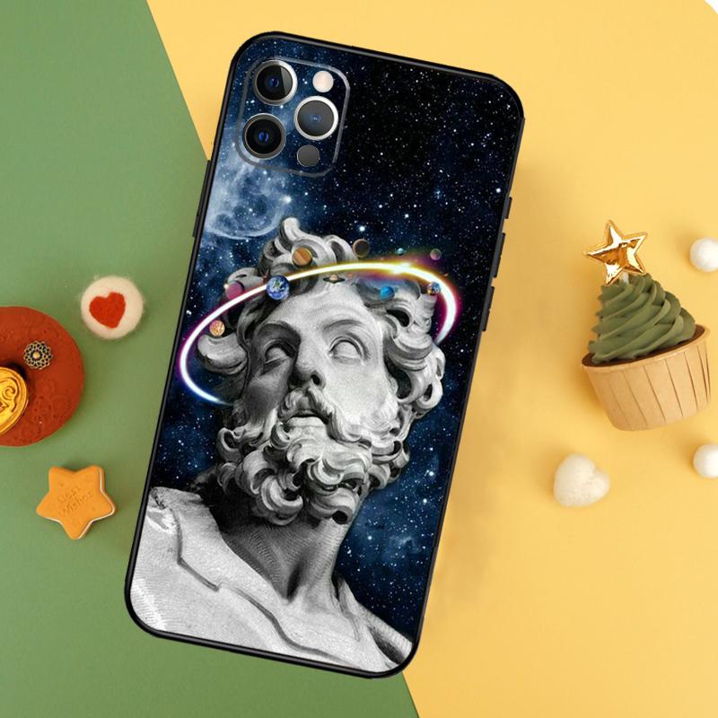 

Greek God Statue Face Phone Case For iPhone 17 16 14 13 12 11 15 Pro Max 12 13 Mini 16E 17 Air Shockproof Cover iPhone 15Pro MAX