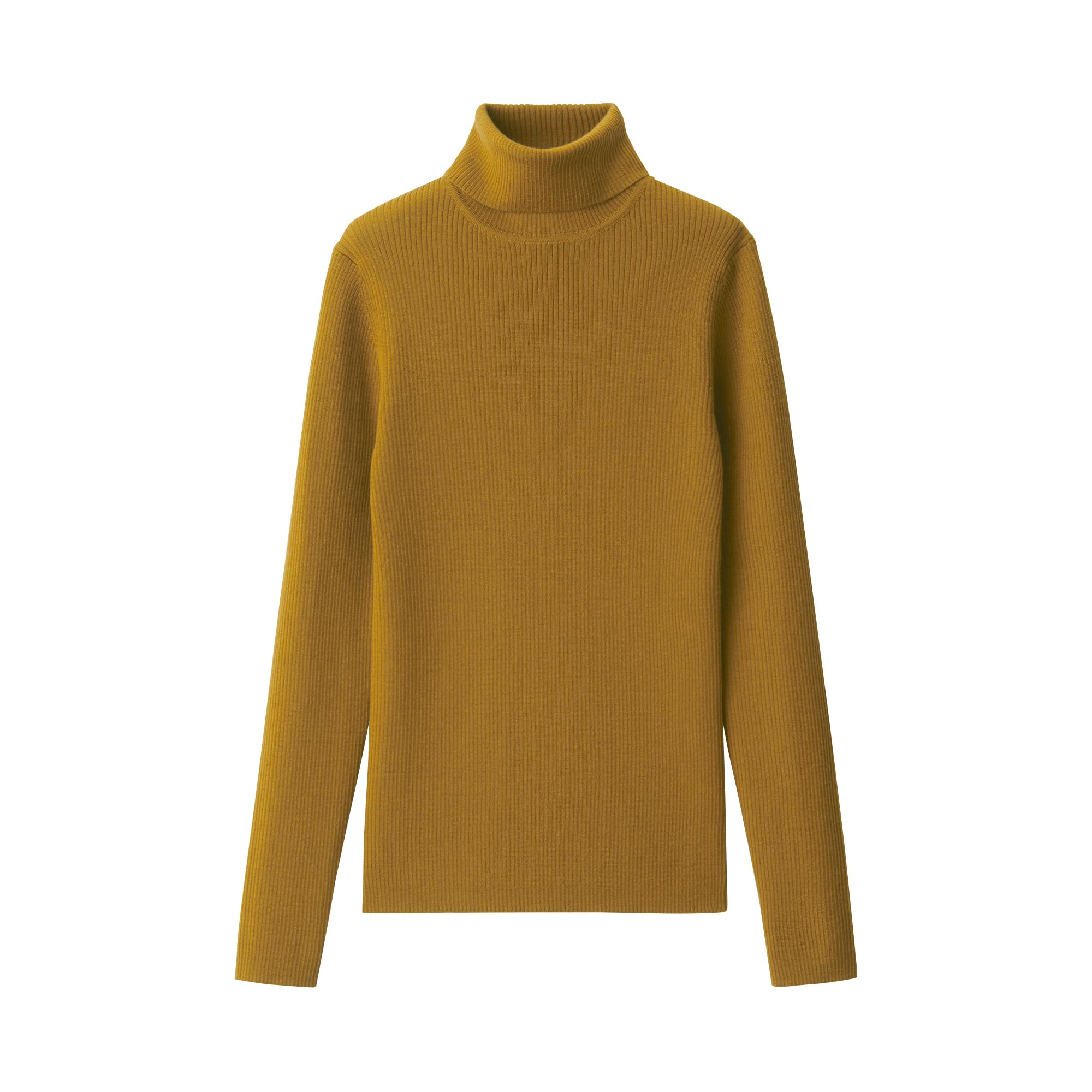 

MUJI Washable Wool Rib Turtleneck Size XS Women s High-Gauge Sweater, BA1OXA4A, Mustard, горчичный